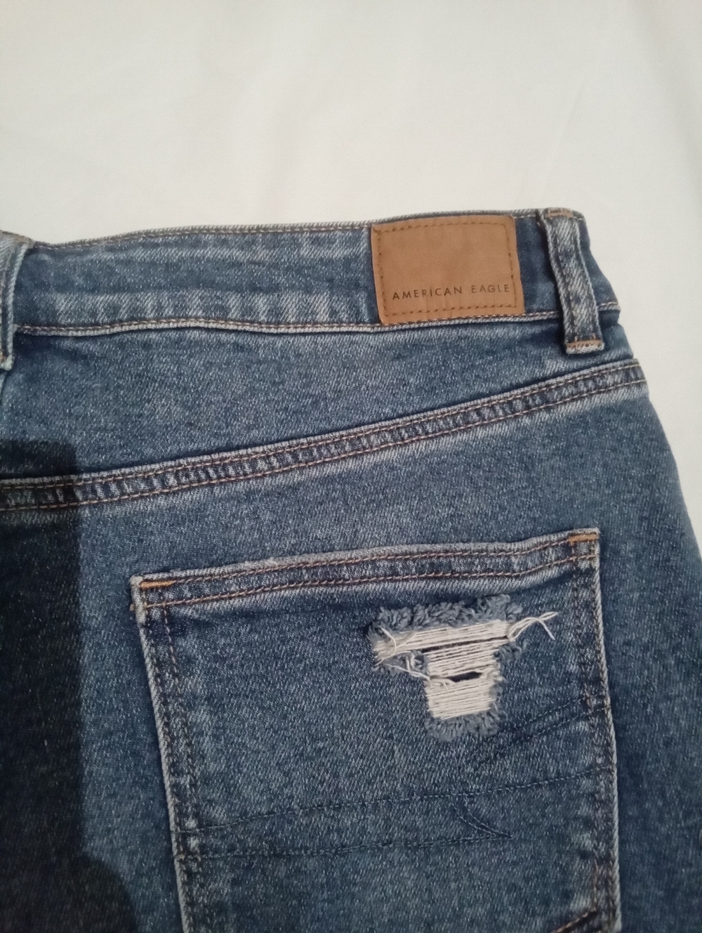 American Eagle Outfitters Distressed Blue Denim Jean Shorts 12 - Picture 5 of 8